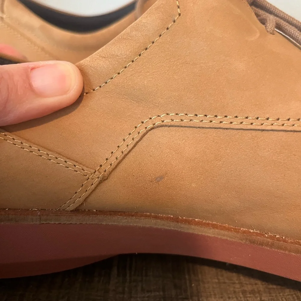 Clarks Active Air Men’s Tan Suede Lace-Up Casual Derby Shoes Size 10